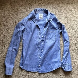 Aritzia Talula Classic Fit Blue Button-Up Shirt - Size S